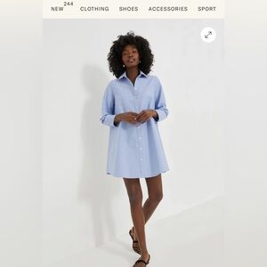 Pomander Place Chambray Harris Shirt Dress Size M